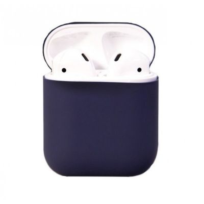 Чехол Soft Touch для AirPods 2 (тёмно-синий) 
