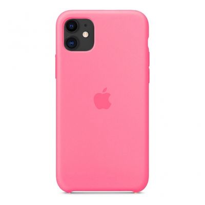 Чехол для iPhone 11 Silicone Case силиконовый ярко-розовый