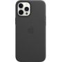 Чехол Leather Case для iPhone 12 Pro Max, кожа, чёрный