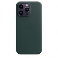 Кожаный чехол для iPhone 14 Pro с MagSafe - "Зелёный лес"