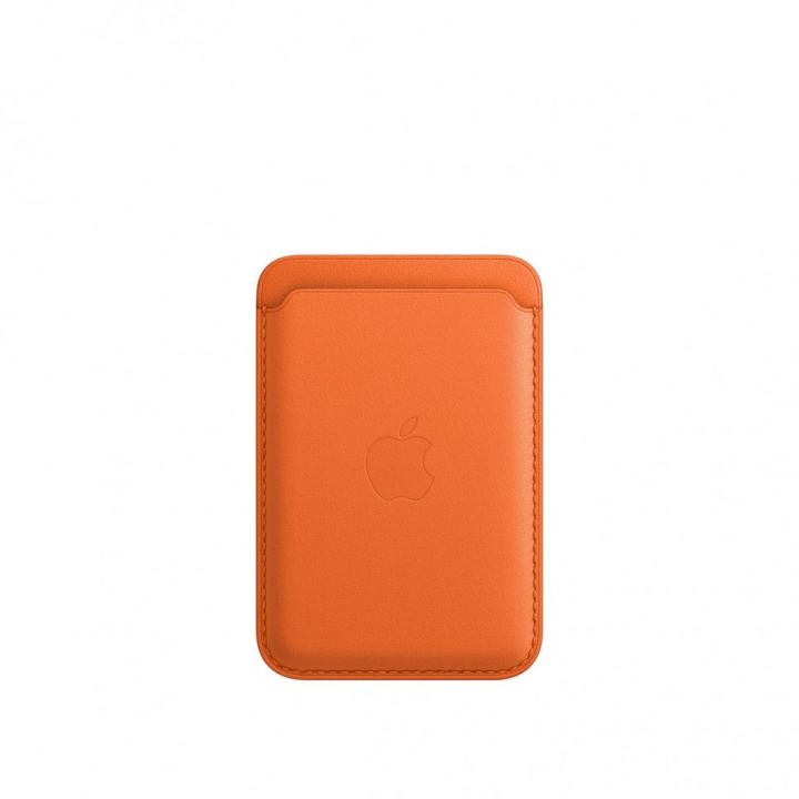 Кожаный кошелёк для iPhone 14 Pro с MagSafe - Оранжевый