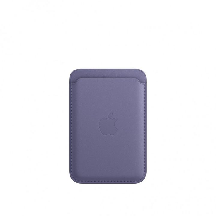 Кожаный кошелек для iPhone 14 Pro Max с MagSafe - "Глициния"
