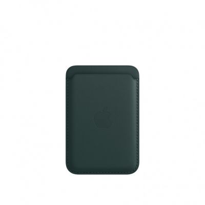 Кожаный кошелёк для iPhone 15 Pro Max с MagSafe - "Зелёный лес"