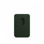 Кожаный кошелек для iPhone 14 Pro Max с MagSafe - Зелёный