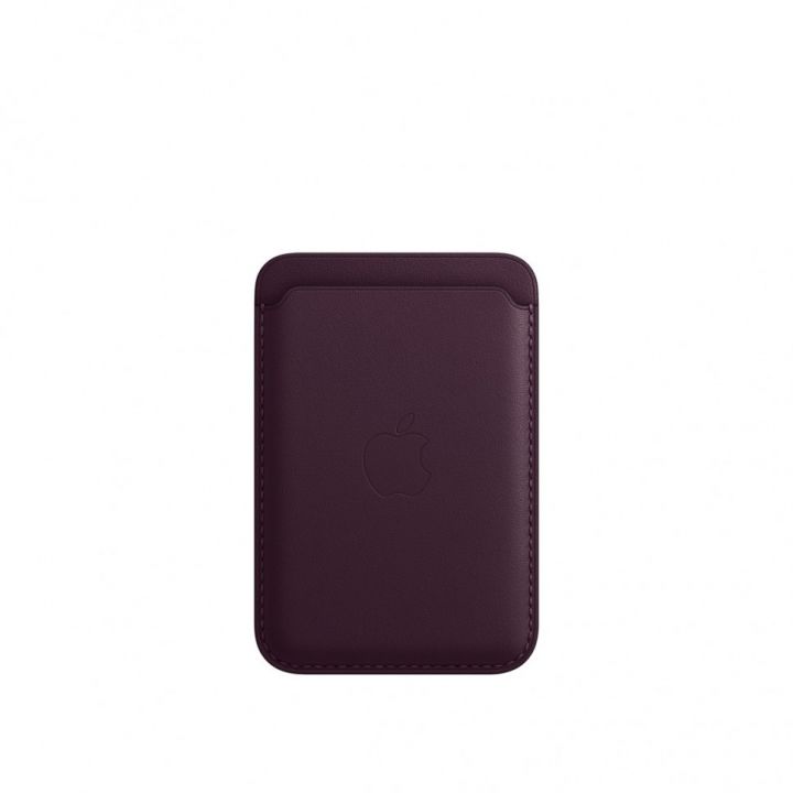 Кожаный кошелёк для iPhone 14 Pro Max с MagSafe - Тёмно-вишневый
