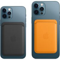 Кожаный чехол-бумажник Apple MagSafe для iPhone 12 / 12 Pro, чёрный
