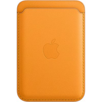 Кожаный чехол-бумажник Apple MagSafe для iPhone 12 / 12 Pro, «золотой апельсин»