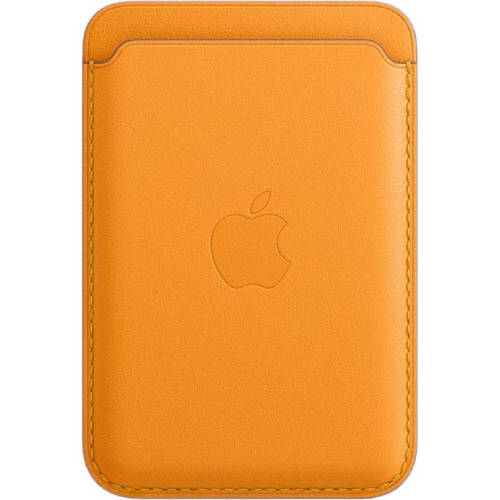 Кожаный чехол-бумажник Apple MagSafe для iPhone 12 / 12 Pro, «золотой апельсин»