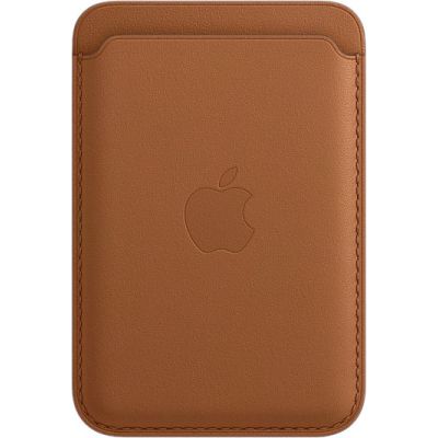 Кожаный чехол-бумажник Apple MagSafe для iPhone 12 / 12 Pro, золотисто-коричневый