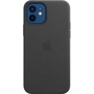 Чехол Leather Case для iPhone 12/12 Pro, кожа, чёрный