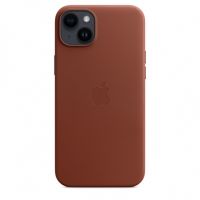 Кожаный чехол Leather Case для iPhone 14 - Коричневый