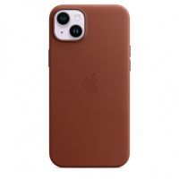 Кожаный чехол Leather Case для iPhone 14 - Коричневый