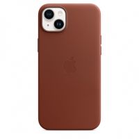 Кожаный чехол Leather Case для iPhone 14 - Коричневый