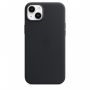 Кожаный чехол Leather Case для iPhone 14 - "Тёмная ночь"