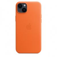 Кожаный чехол Leather Case для iPhone 14 - Оранжевый