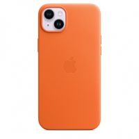 Кожаный чехол Leather Case для iPhone 14 - Оранжевый