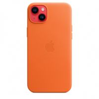 Кожаный чехол Leather Case для iPhone 14 - Оранжевый