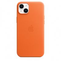 Кожаный чехол Leather Case для iPhone 14 - Оранжевый