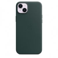 Кожаный чехол Leather Case для iPhone 14 - Зелёный