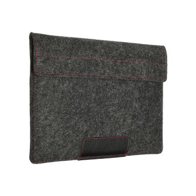 Чехол-конверт в карманом Alexander для MacBook Pro 16", войлок и кожа, тёмно-серый