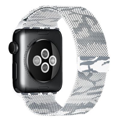Ремешок Миланский Mokka Milanese Khaki для Apple Watch 42/44/45 мм (белый)