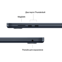 Apple MacBook Air 15 (2023), MQTM3 M2 (8-CPU/10-GPU), 1TB, 16GB, «полуночный чёрный»