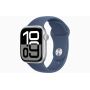 Apple Watch Series 10, GPS, 42mm, Aluminum Silver, Rubber Sport Band «Denim», S/M
