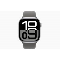 Apple Watch Series 10, GPS, 42mm, Aluminum Silver, Rubber Sport Band «Stone Gray», S/M