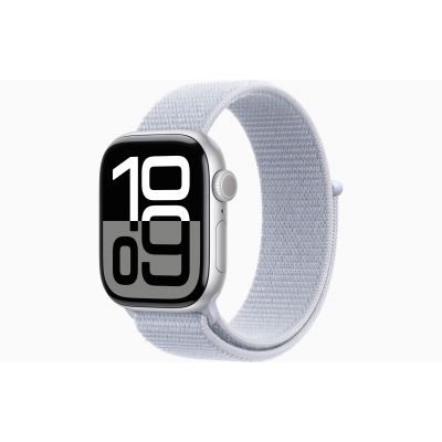 Apple Watch Series 10, GPS, 42mm, Aluminum Silver, Textile Sport Loop «Blue Cloud»