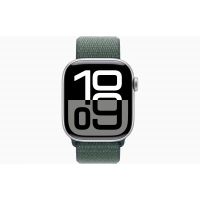 Apple Watch Series 10, GPS, 42mm, Aluminum Silver, Textile Sport Loop «Lake Green»