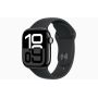 Apple Watch Series 10, GPS, 42mm, Aluminum Jet Black, Rubber Sport Band «Black», S/M