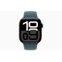 Apple Watch Series 10, GPS, 42mm, Aluminum Jet Black, Rubber Sport Band «Lake Green», S/M