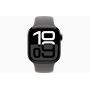 Apple Watch Series 10, GPS, 42mm, Aluminum Jet Black, Rubber Sport Band «Stone Gray», M/L