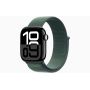 Apple Watch Series 10, GPS, 42mm, Aluminum Jet Black, Textile Sport Loop «Lake Green»