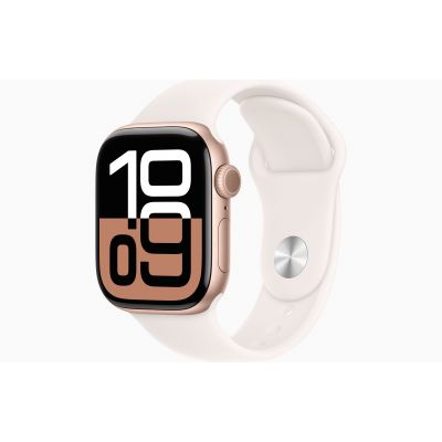 Apple Watch Series 10, GPS, 42mm, Aluminum Rose Gold, Rubber Sport Band «Light Blush», M/L