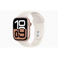 Apple Watch Series 10, GPS, 42mm, Aluminum Rose Gold, Rubber Sport Band «Starlight», S/M