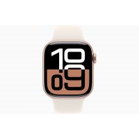 Apple Watch Series 10, GPS, 42mm, Aluminum Rose Gold, Rubber Sport Band «Starlight», S/M