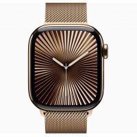 Apple Watch Series 10, GPS, 42mm, Titanium Gold, Stainless Steel Milanese Loop «Gold»