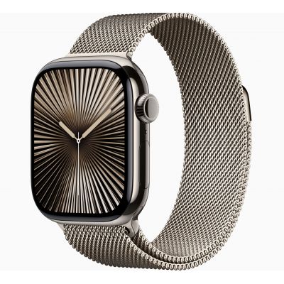 Apple Watch Series 10, GPS, 42mm, Titanium Natural, Stainless Steel Milanese Loop «Natural»