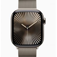 Apple Watch Series 10, GPS, 46mm, Titanium Natural, Stainless Steel Milanese Loop «Natural», S/M