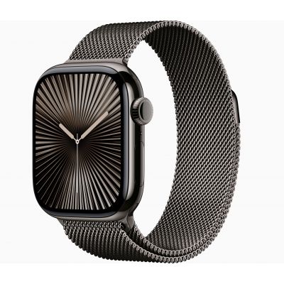 Apple Watch Series 10, GPS, 42mm, Titanium Slate, Stainless Steel Milanese Loop «Slate»