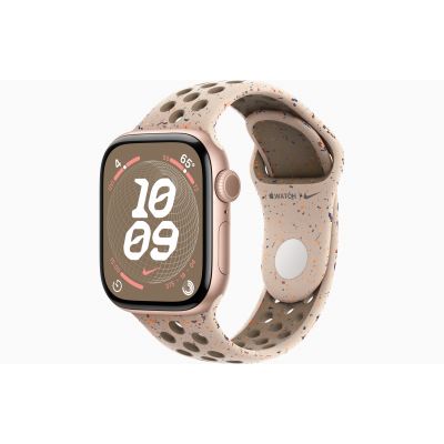 Apple Watch Series 10, GPS, 42mm, Aluminum Rose Gold, Rubber Nike Sport Band «Desert Stone»
