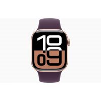 Apple Watch Series 10, GPS, 42mm, Aluminum Rose Gold, Rubber Sport Band «Plum», M/L