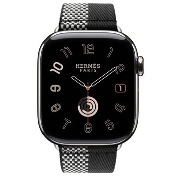 Apple Watch Hermes 12, 42mm, Silver, Toile H Double Jeu, Noir/Écru, MHXG4
