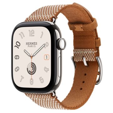 Apple Watch Hermes 12, 42mm, Silver, Toile H Single Tour, Gold/Écru, MLA04