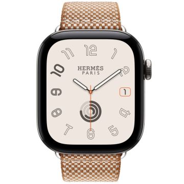 Apple Watch Hermes 12, 42mm, Silver, Toile H Single Tour, Gold/Écru, MLA04