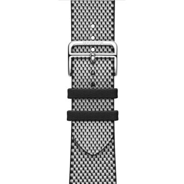 Apple Watch Hermes 12, 42mm, Silver, Toile H Single Tour, Noir/Écru, MDFK4