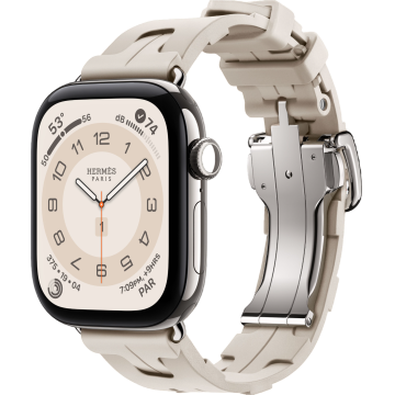 Apple Watch Hermes 12, 46mm, Silver, Kilim Single Tour Deployment Buckle, Beton, MJN24