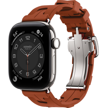 Apple Watch Hermes 12, 46mm, Silver, Kilim Single Tour Deployment Buckle, Cuivre, MJMY4