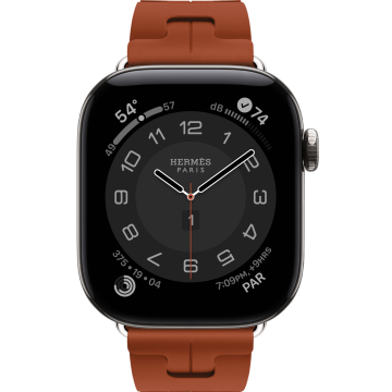 Apple Watch Hermes 12, 46mm, Silver, Kilim Single Tour Deployment Buckle, Cuivre, MJMY4